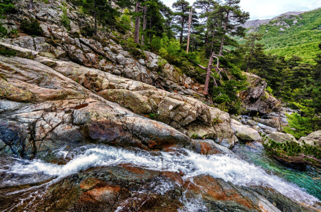 Anglické kaskády u Vizzavona, Korsika