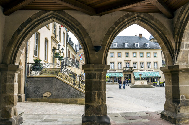 Tržní náměstí Denzelt, Echternach, Lucembursko