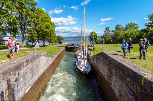Schodiště zdymadel, Roxen, Švédsko