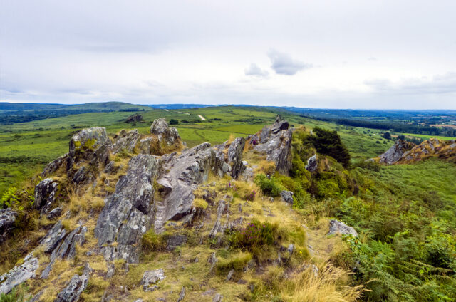 Výhled z Roch Trévezel, Bretaň, Francie