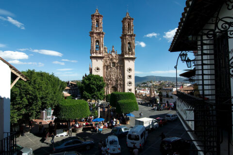 Barokní katolický kostel, Taxco, Mexiko