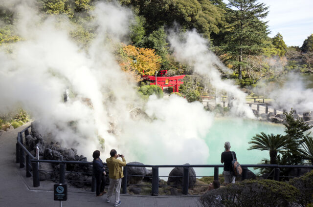 Horké zřídlo Umi Jigoku, Beppu, Japonsko