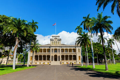 Iolani palác, Honolulu, Oahu, Hawaii, USA