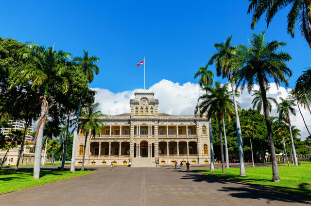 Iolani palác, Honolulu, Oahu, Hawaii, USA