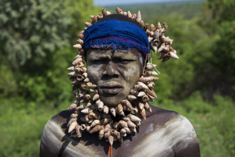 Muž kmene Mursi, N.P. Mago, Etiopie