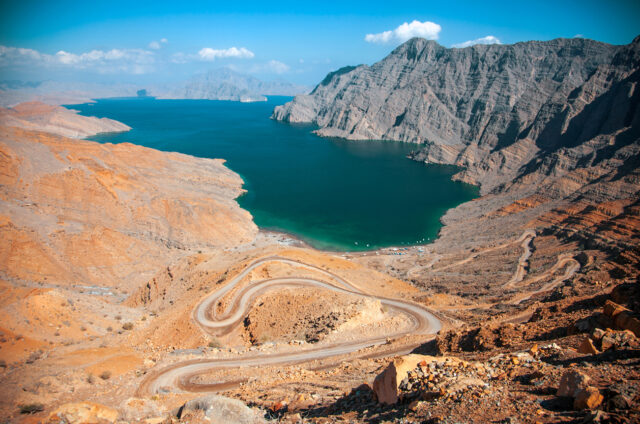 Pohled na fjord Khor an Najd, Khasab, Omán