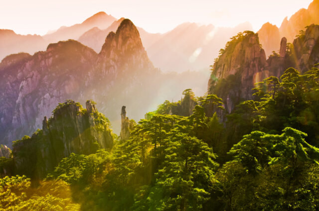 Pohled na Žluté hory, Čína