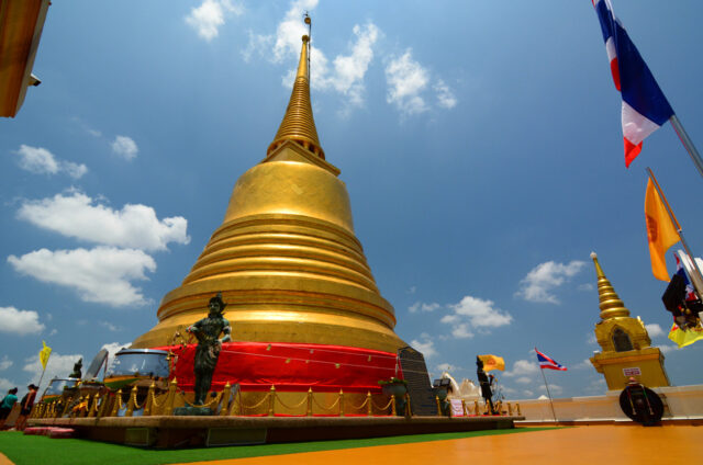 Posvátná zlatá hora Wat Saket, Bangkok, Thajsko