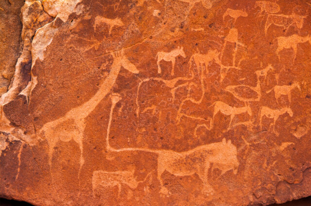 Skalní rytiny, Twyfelfontein, Namibie