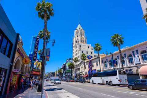 Světoznámý Hollywood Boulevard, Los Angeles, USA