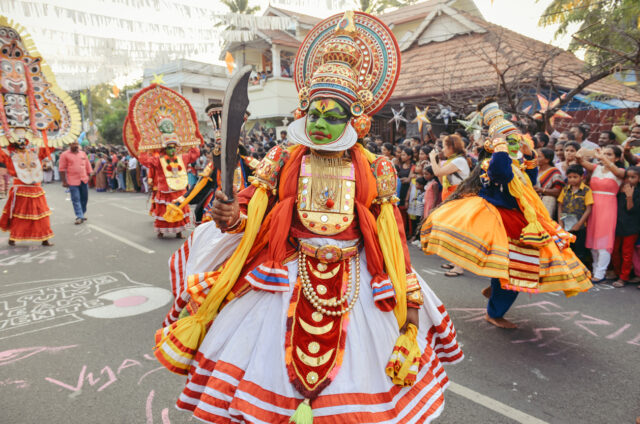 Tradiční tanec kathakali, Kerála, Indie