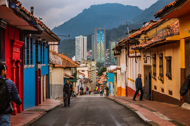 Čtvrť Barrio La Candelaria, Bogota, Kolumbie