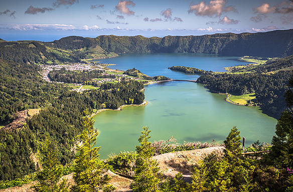 Jezera Sete Cidades, Sao Miguel, Azory