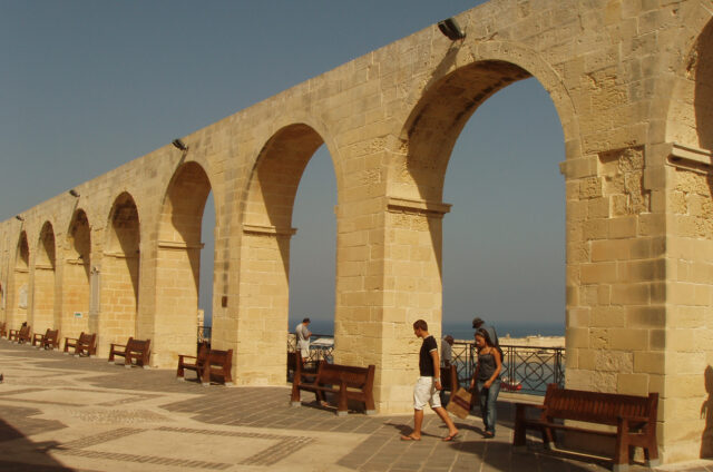 Akvadukt, zahrady Barrakka, Malta