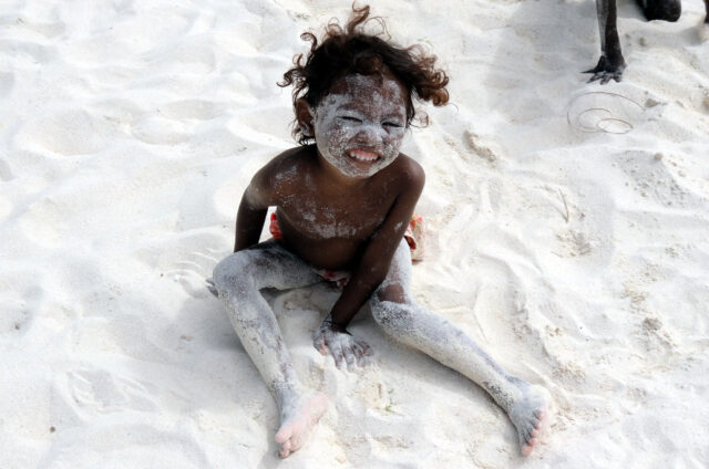 Boracay, pískoviště na pláži, Filipíny