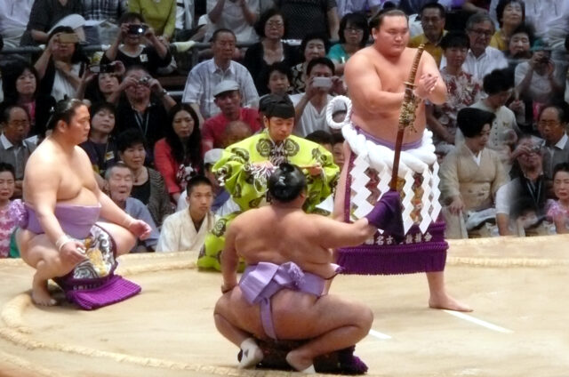 Grand sumo tournament, Fukuoka, Japonsko