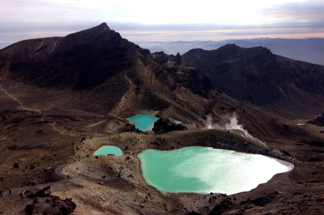 Jezera v N.P. Tongariro, Severní o., N. Zéland