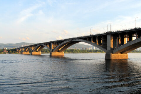 Most přes Jenisej, Krasnojarsk, Rusko