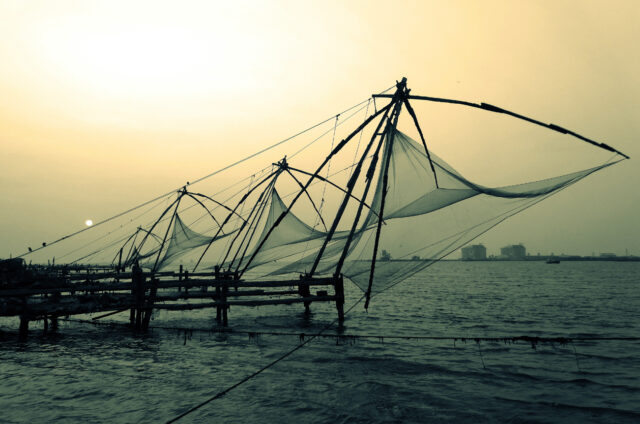 Rybářské sítě, Kóčin, Indie