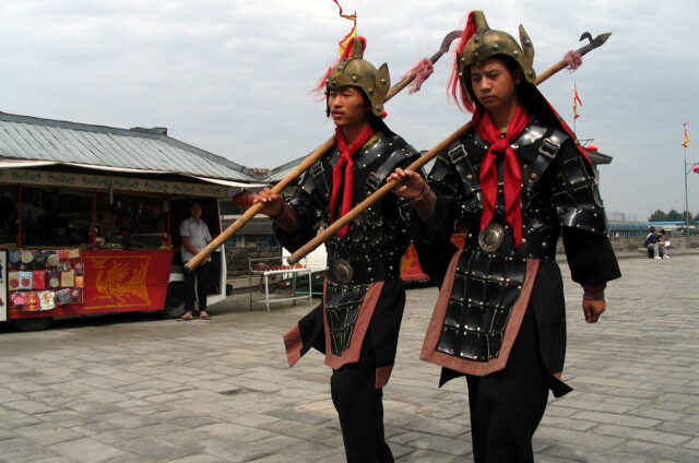 Stráž na hradbě, Xi´An, Čína
