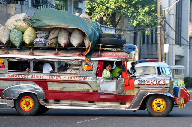 Typická filipínská doprava, legazpi, Luzon, Filipíny
