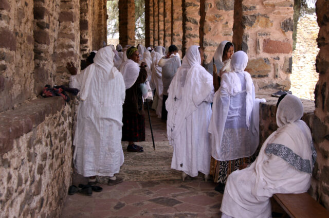 V Chrámu Debre Birhan Selassie, Etiopie