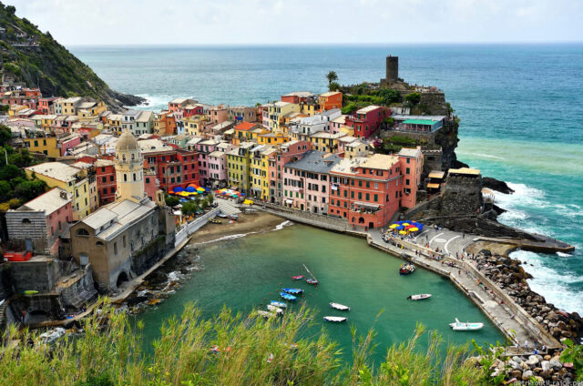 Vesnička Vernazza, Cinque Terre, Itálie