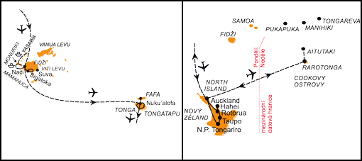 Mapa - 1162/MELANÉSIE A POLYNÉSIE – OSTROVY FIDŽI, TONGA A COOKOVY OSTROVY