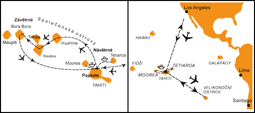 Mapa - 1184/VELIKONOČNÍ OSTROV, TAHITI, MOOREA A FRANCOUZSKÁ POLYNÉSIE – LEGENDÁRNÍ OSTROVY RÁJE