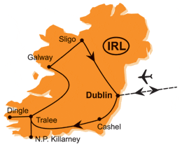 Mapa - 0041/IRSKO – CESTA NA SEVEROZÁPAD LETECKY