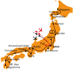 Mapa - 1001/JAPONSKO – Z HOKKAIDA AŽ NA JIH KJÚŠÚ: HOKKAIDÓ, HONŠÚ A KJÚŠÚ