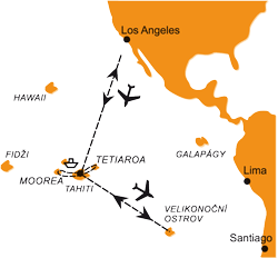 Mapa - 1181/VELIKONOČNÍ OSTROV, TAHITI, MOOREA