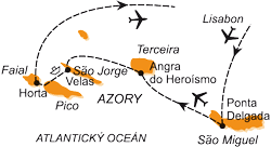 Mapa - 0181/AZORY – OSTROVY UPROSTŘED ATLANTIKU