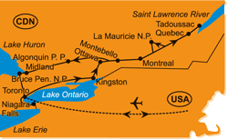 Mapa - 0251/KANADA – OKRUH PO QUEBECU A ONTARIU