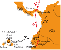 Mapa - 0462/EKVÁDOR A PANAMA