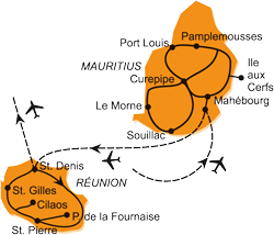 Mapa - 0551/RÉUNION A MAURITIUS