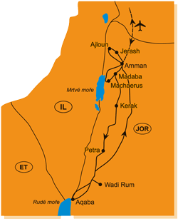 Mapa - 0611/JORDÁNSKO – POUŠTÍ MEZI MRTVÝM A RUDÝM MOŘEM