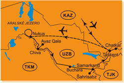 Mapa - 0651/UZBEKISTÁN – POHÁDKA O STŘEDNÍ ASII