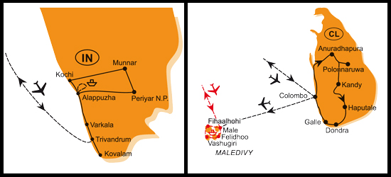 Mapa - 0704/KÉRALA A SRÍ LANKA
