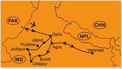 Mapa - 0711/INDICKÝ KALEIDOSKOP – OD POSVÁTNÉ GANGY DO POUŠTÍ RÁDŽASTÁNU