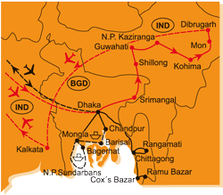 Mapa - 0753/BANGLADÉŠ, BENGÁLSKO, ÁSÁM A NÁGSKO – (NEJEN) PRO FOTOGRAFY