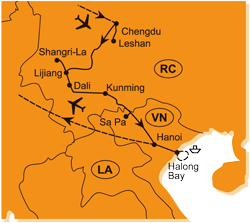 Mapa - 0781/ZE SEČUÁNSKA DO VIETNAMU – PŘES BÁJNOU ŠANGRI-LA