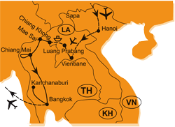 Mapa - 0831/NAPŘÍČ INDOČÍNOU – VIETNAM, LAOS, THAJSKO