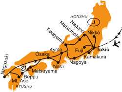 Mapa - 0991/JAPONSKO – HONŠÚ, ŠIKOKU, KJÚŠÚ: Z TOKIA AŽ DO NAGASAKI (S NÁVŠTĚVOU TURNAJE SUMO)