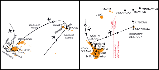 Mapa - 1143/NOVÝ ZÉLAND, COOKOVY OSTROVY, SAMOA A FIDŽI – OSTROVY ZÁPADNÍHO PACIFIKU