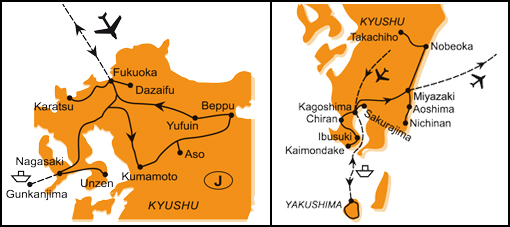 Mapa - 0972/JAPONSKO – JIŽNÍ KJÚŠÚ, MYSTICKÁ JAKUŠIMA, SOPKY, TERMÁLY A HRADY KJÚŠÚ
