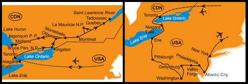 Mapa - 0262/KANADA, VÝCHOD USA A TORONTO