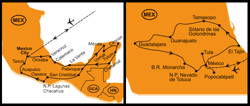 Mapa - 0342/OKRUH MEXIKEM NA YUCATÁN A ZÁZRAKY MEXIKA