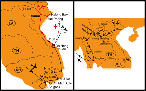 Mapa - 0834/SEVERNÍ VIETNAM – ZEMĚ VZDÁLENÁ I BLÍZKÁ A NAPŘÍČ INDOČÍNOU – VIETNAM, LAOS, THAJSKO